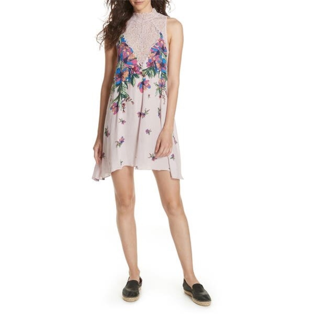 Free People Marsha Dress Pink Lace size extra small